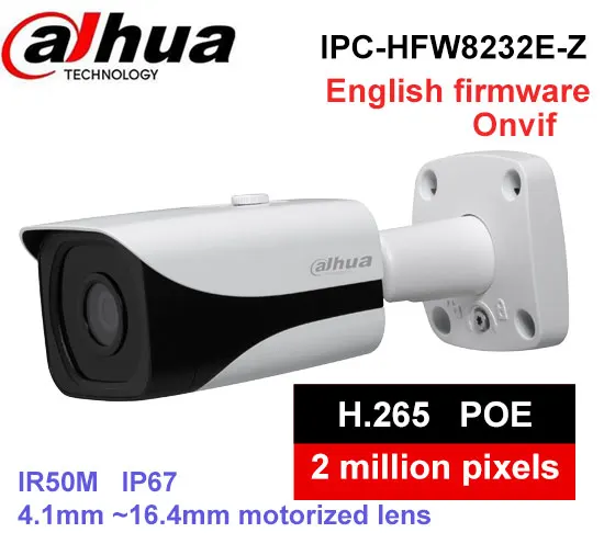 

DAHUA CCTV IP Camera 2MP FULL HD Starlight IR Bullet Network Camera IP67 IK10 With PoE Without POE IPC-HFW8232E-Z free shipping