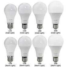 E27 Светодиодный светильник 220-240 в 12 Вт 15 Вт 18 Вт 20 Вт энергосберегающий свет Внутреннее освещение белый/теплый пластик+ алюминиевая лампочка