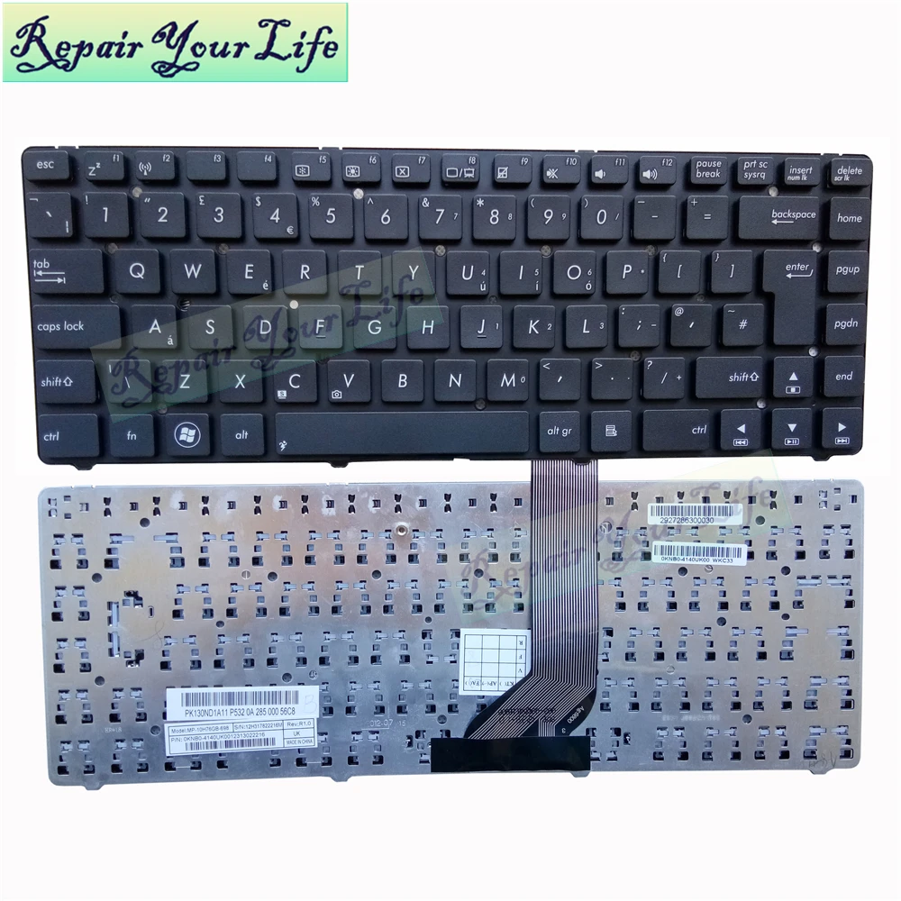 Repair You Life laptop keyboard for ASUS K45V R400V R400 A45VD A45VM A85V A45V K45VD K45 P45 UK black New | Компьютеры и офис