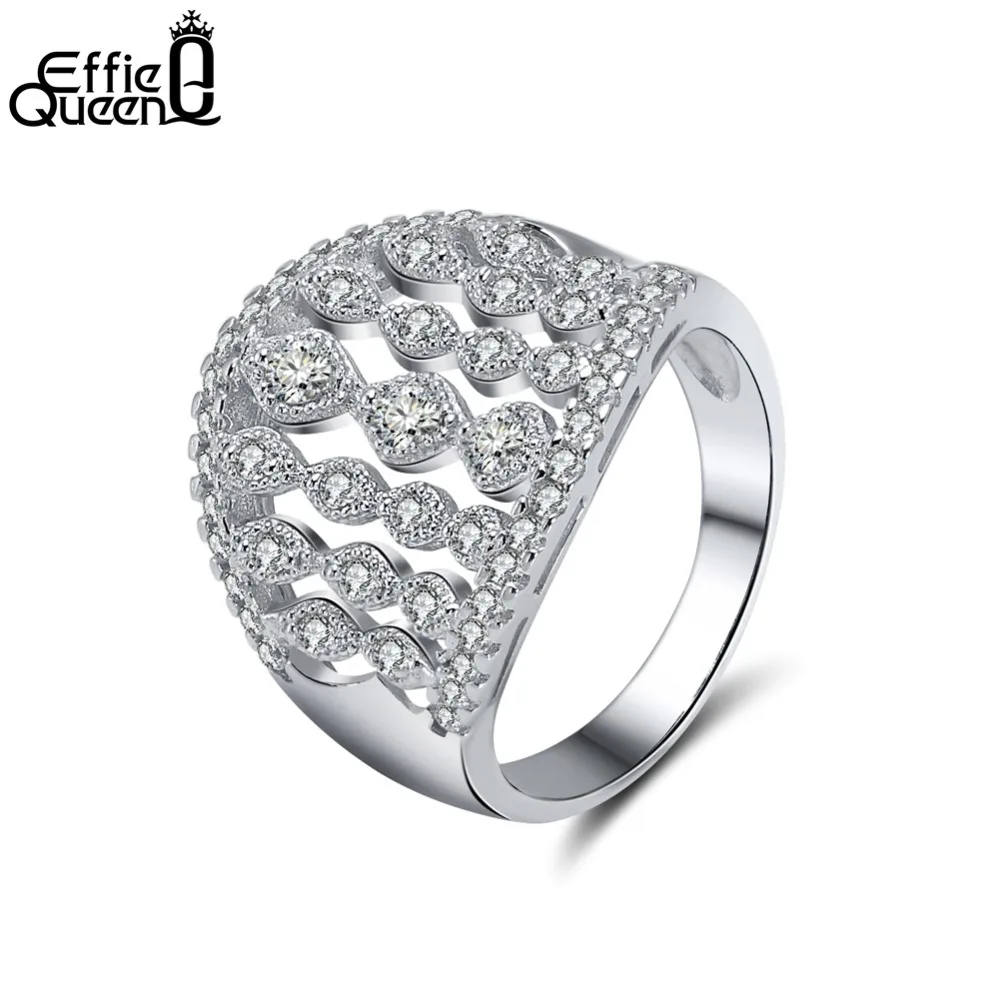 

Effie Queen Unique Design Women Ring With Cubic Zirconia Anniversary Birthday Gift Wedding Party Jewelry 2019 Hot Sale DR88-S