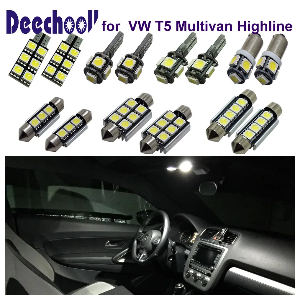 deechooll 18pcsx LED Car Light for VW T5 Multivan , Canbus Interior