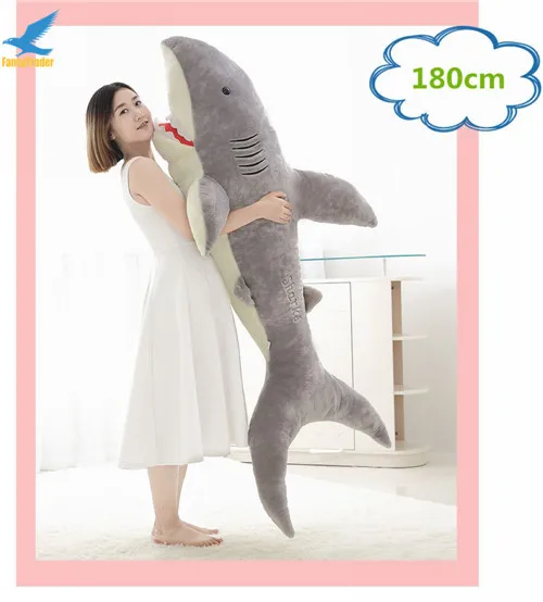Fancytrader 71'' Huge Soft Shark Plush Toys Giant Stuffed Bite Sharks Kids Play Doll Lover Gift 2 Colors 3 Sizes 180cm (16)