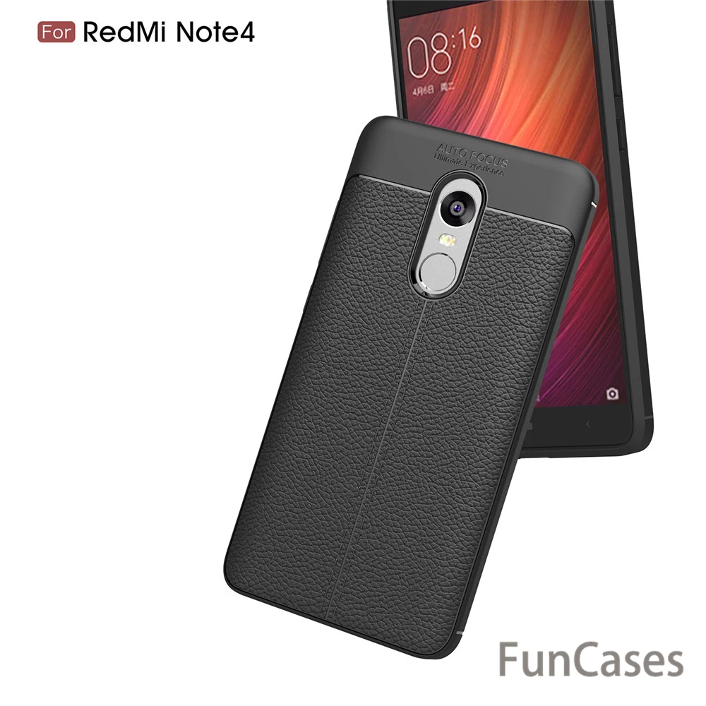 Xiaomi Redmi Note 4 Чехол 5 дюймов роскошный кожаный TPU силиконовый чехол на заднюю панель