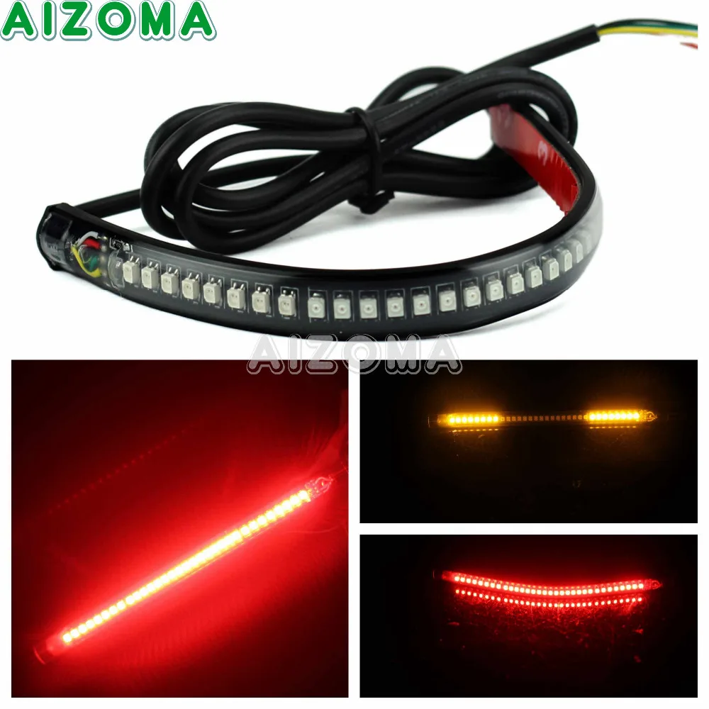 

Motorcycle Cars LED Taillight Turn Signal Light Strip Universal Bright Red Brake License Plate Light For Honda SUV Vans Trucks