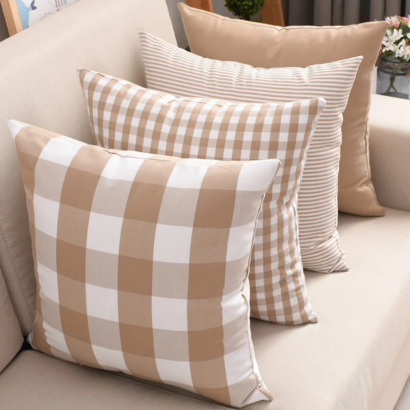 غطاء الوسادة الشمال الأزياء القهوة منقوشة شعرية ديكور مكتب المنزل سيارة أريكة وسادة غطاء 45x45/50x50 /60x60 cm
