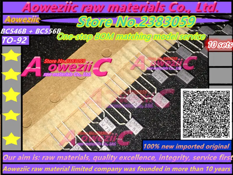 

Aoweziic 100% new imported original BC546B BC556B C546B C556B TO-92 Fever power amplifier tube (1 pairs)