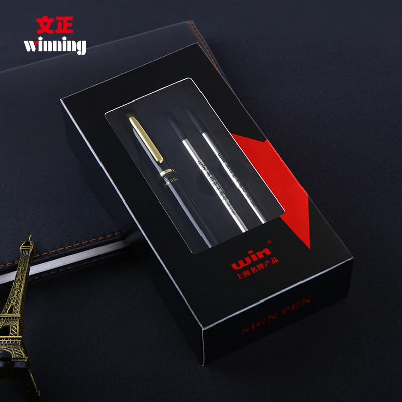 

Smooth Writing Winning 550 Roller Ball Pen Set High-end Gold/Silver Clip Black Business Sign Pen The Best Gift Pens for Student