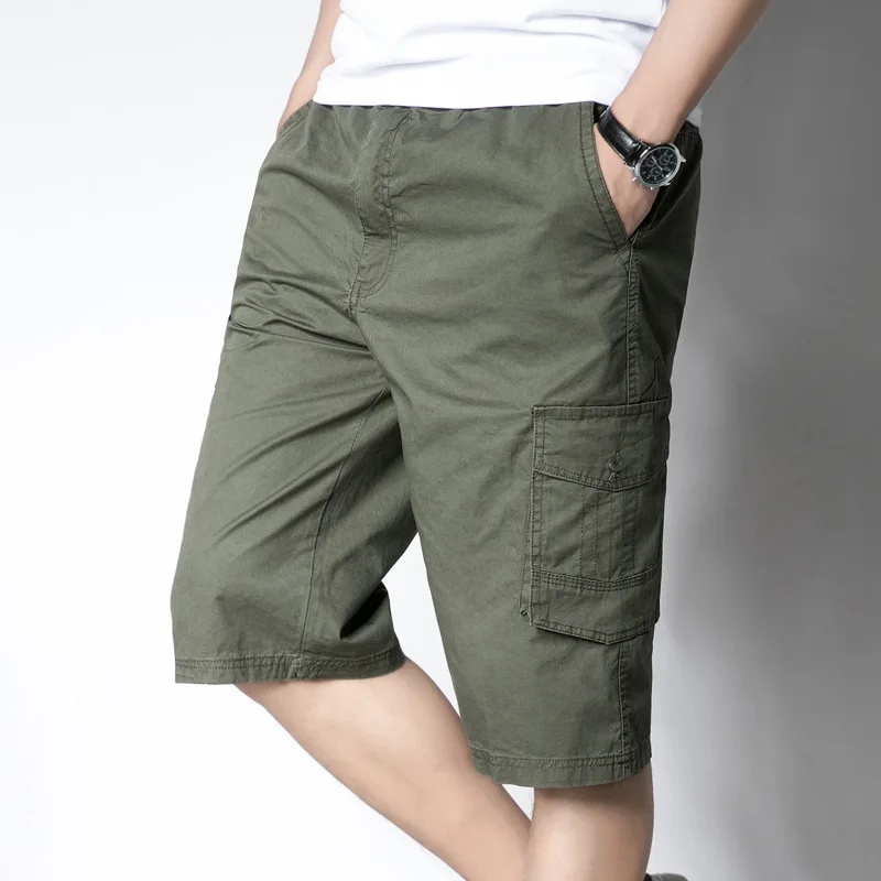 Summer Cargo Shorts Men Pure 100% Cotton Joggers Casual Short Multi Pockets Sport Solid Street Wear Male Jogging Shorts ,GA266