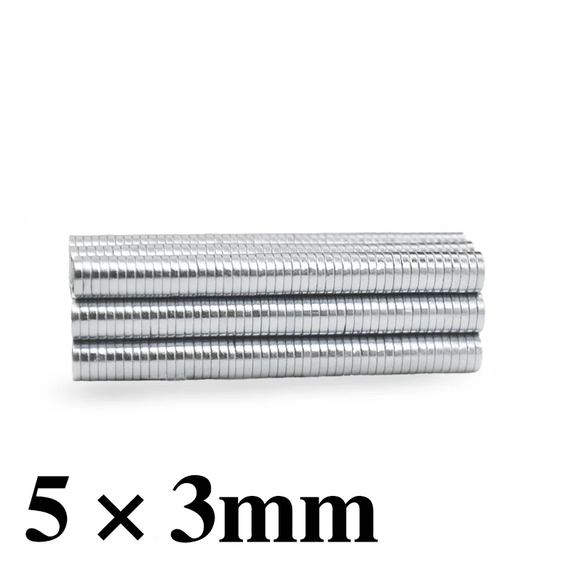 

HYSAMTA 50pcs 5x3 Neodymium Magnet Permanent N35 NdFeB Super Strong Powerful Small Round Magnetic Magnets Disc 5mm x 3mm