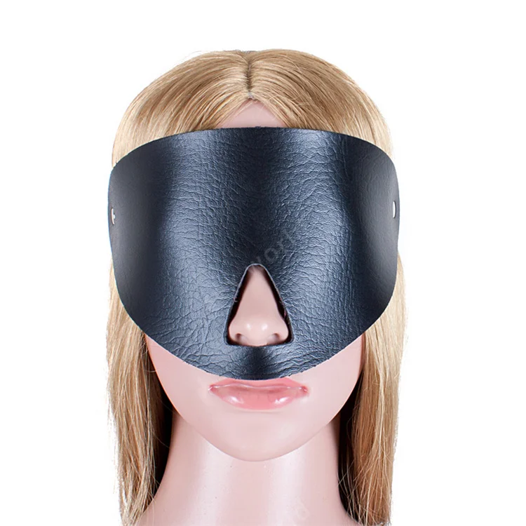 Buy Fetish Eye Mask Pu Leather Blindfold Open Nose Mask Adult Products Bondage