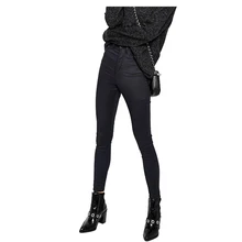 Women Pants Capris Leggings Autumn Spring Sexy High Waist Pants Trousers Dark Blue Pencil Pants Female Bottom