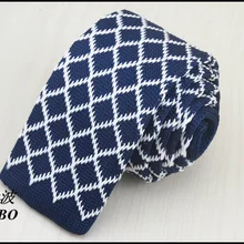 Темно-синий вязаный галстук/белая сетка узор desgin/Новая мужская мода темно-синий галстук-бабочка