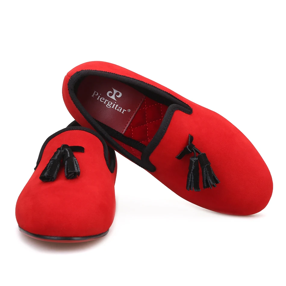 Piergitar/туфли для родителей; одинаковые мужские лоферы; дизайнерская детская бархатная обувь с кисточками; удобная стелька из хлопка ручной работы; Детские вечерние лоферы