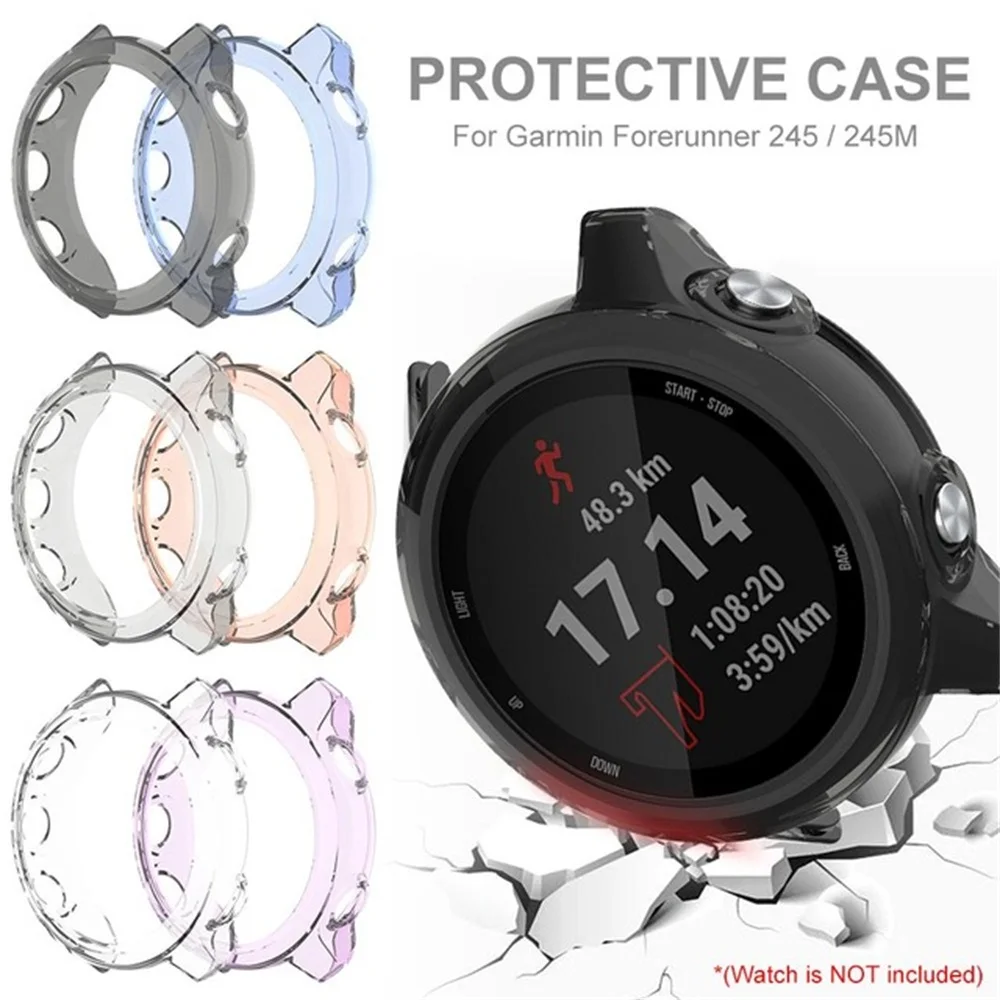 New Fashion Soft TPU Watch Case Bracelet Protective Watch Cover Hard Shockproof Screen Protector For Garmin Forerunner 245M/245