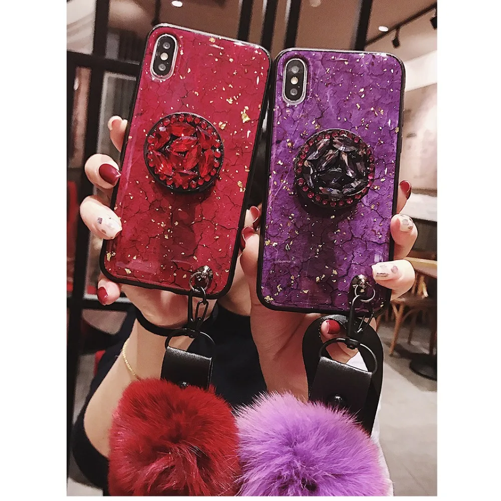 

Hot Diamond Chain Pompom Fur Ball Case Capa For Huawei Mate 20 Pro/Mate 20 Lite/Mate 20X/Mate 20/Mate 10 Lite Fur Strap Coque