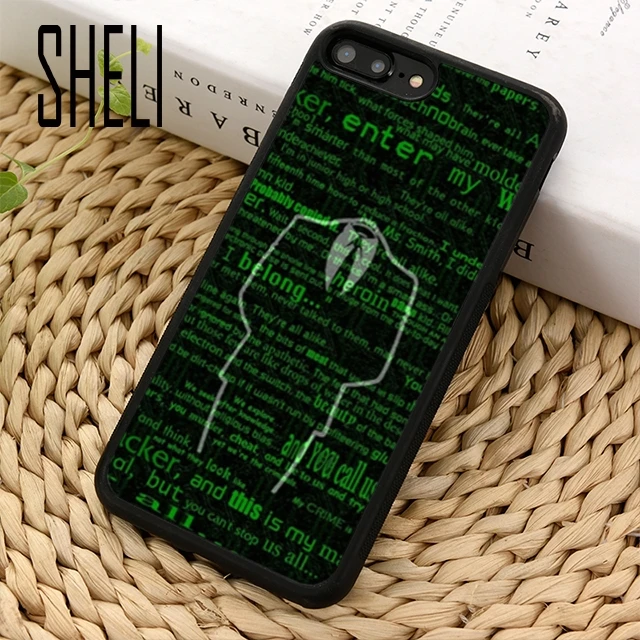 

SHELI Matrix Hacker Phone Case Cover For iPhone 5 6 6s 7 8 plus 11 pro X XR XS max Samsung S6 S7 edge S8 S9 S10
