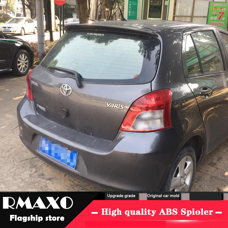 

For TOYOTA Yaris Spoiler 2008-2011 High Quality TOYOTA Yaris ABS Material Car Rear Wing Primer Color Rear Spoiler