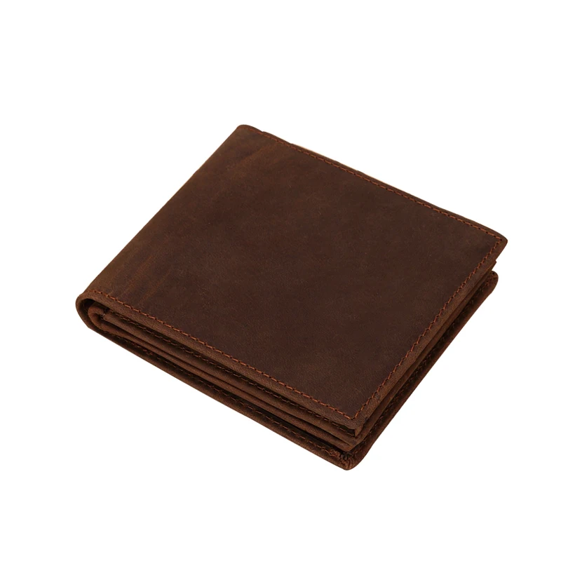 

Men Wallet Crazy Horse Genuine Leather Cowhide Vintage Coin Holder Short Luxury Brand 2017 Slim Card Photo Cash Wallets On Cover