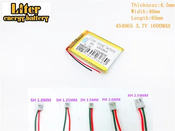 

polymer lithium battery 1600mah 454065 3.7V FOR 3.7V 454065 PLUG MP3 MP4 MP5 GPS PDA polymer rechargeable battery