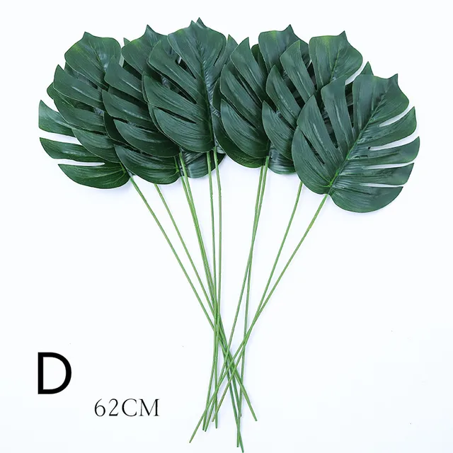1pc Large Tropical Monstera Palm Tree Leaves Artificial Plants Green