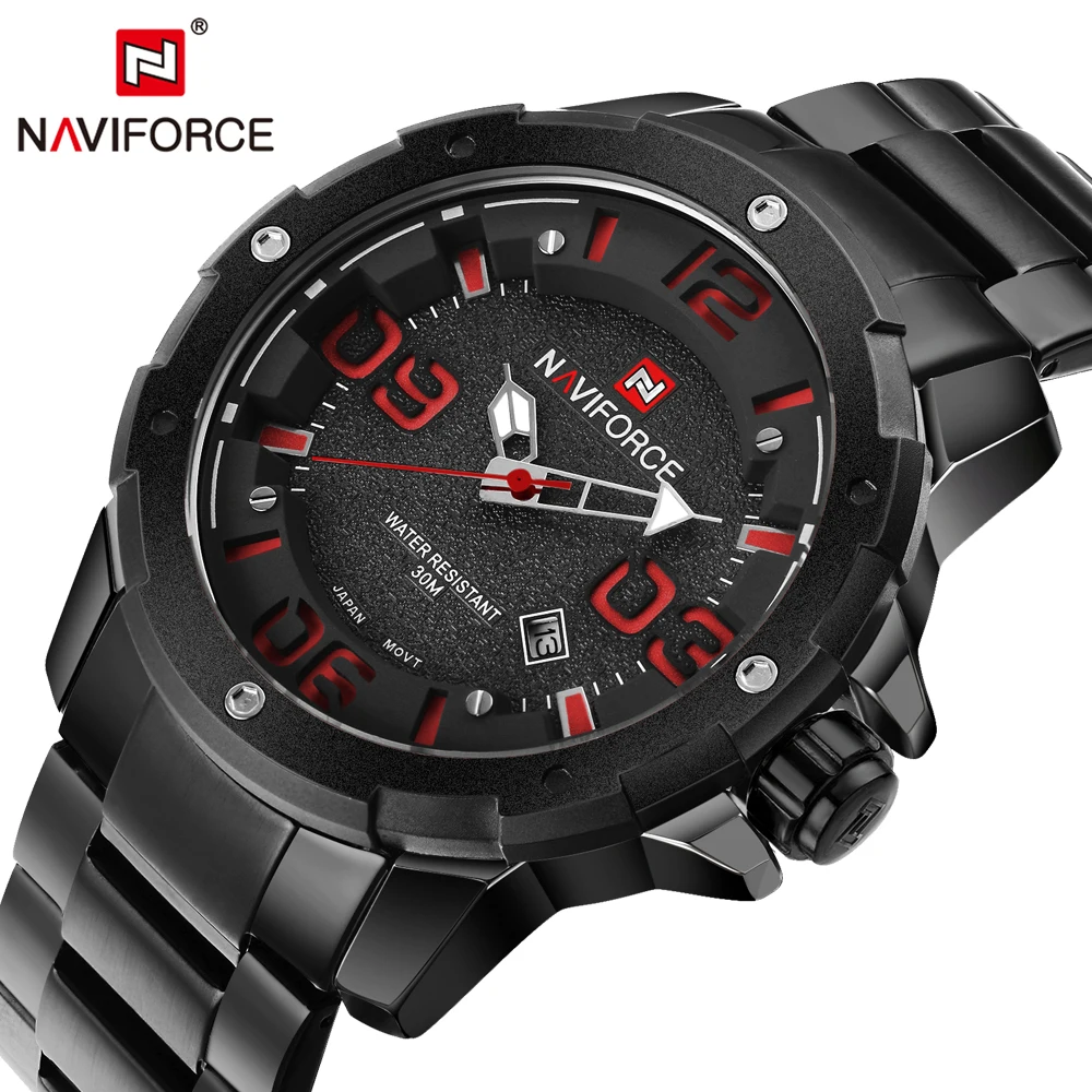 Prix pour NAVIFORCE Casual Sport Montre Hommes De Luxe Marque Miliray bracelet de Quartz Étanche En Acier Plein Hommes Montres relogio masculino Prix pour NAVIFORCE Casual Sport Montre Hommes De Luxe Marque Miliray bracelet de Quartz Étanche En Acier Plein Hommes Montres relogio masculino