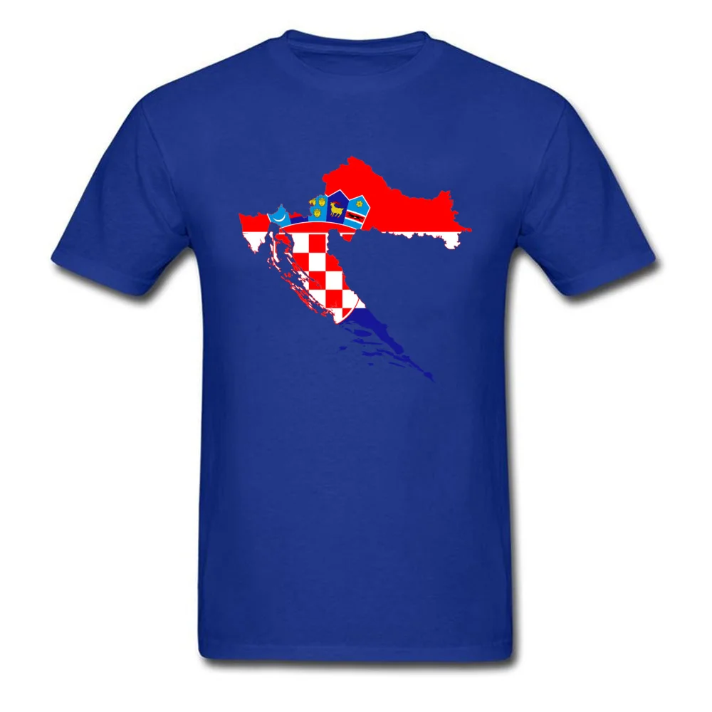 Popular Flag Map Croatia Short Sleeve Tshirts Summer/Fall Crewneck 100% Cotton Fabric Tops Shirts for Men T Shirts comfortable Flag Map Croatia blue