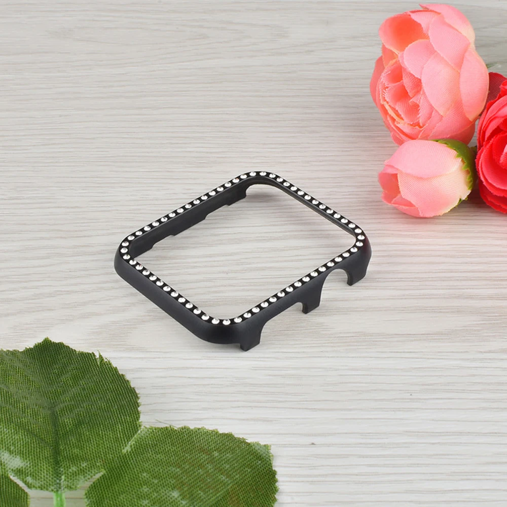 Алмазная крышка для Apple watch case 44 мм/40 мм Iwatch band 42 38 металлический каркас защитный