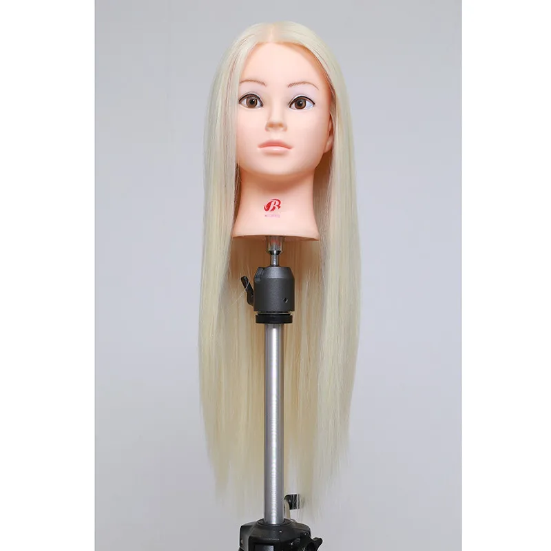 Hotsale 26&quot Hair Styling Training Head Female Mannequin Manikin Synthetic Fiber Cosmetology Doll With Desk Holder|head head|head traininghead for