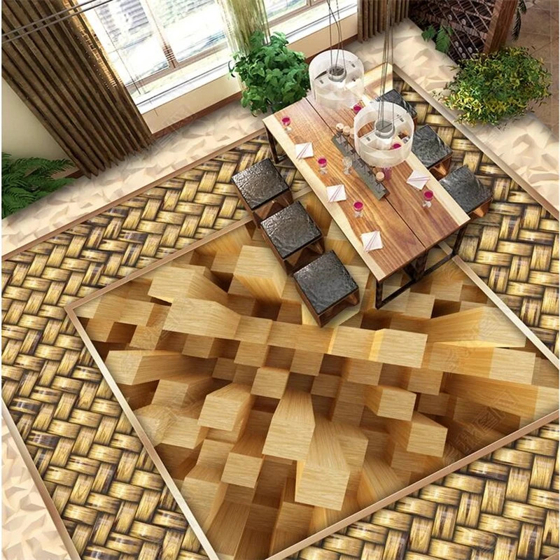 Beibehang Wallpaper Custom Mural Wallpaper Modern Wood Grain Floor High