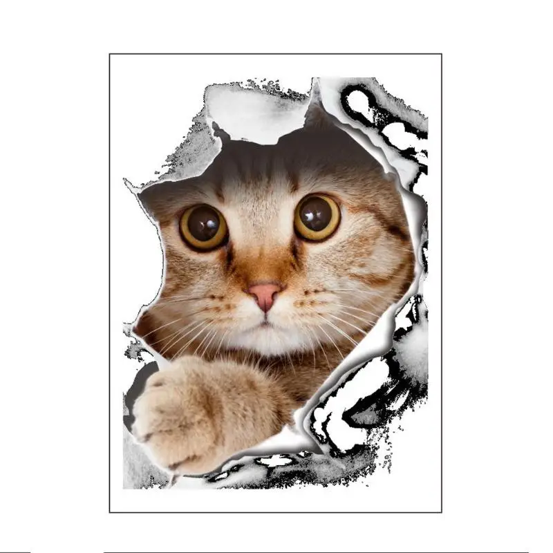 

3D Effect Cat Stickers Kids DIY Cat Stickers XH2006 Cat Vivid Wall Sticker DIY Kids Playing Toys Funny Bathroom Kicthen Sticker
