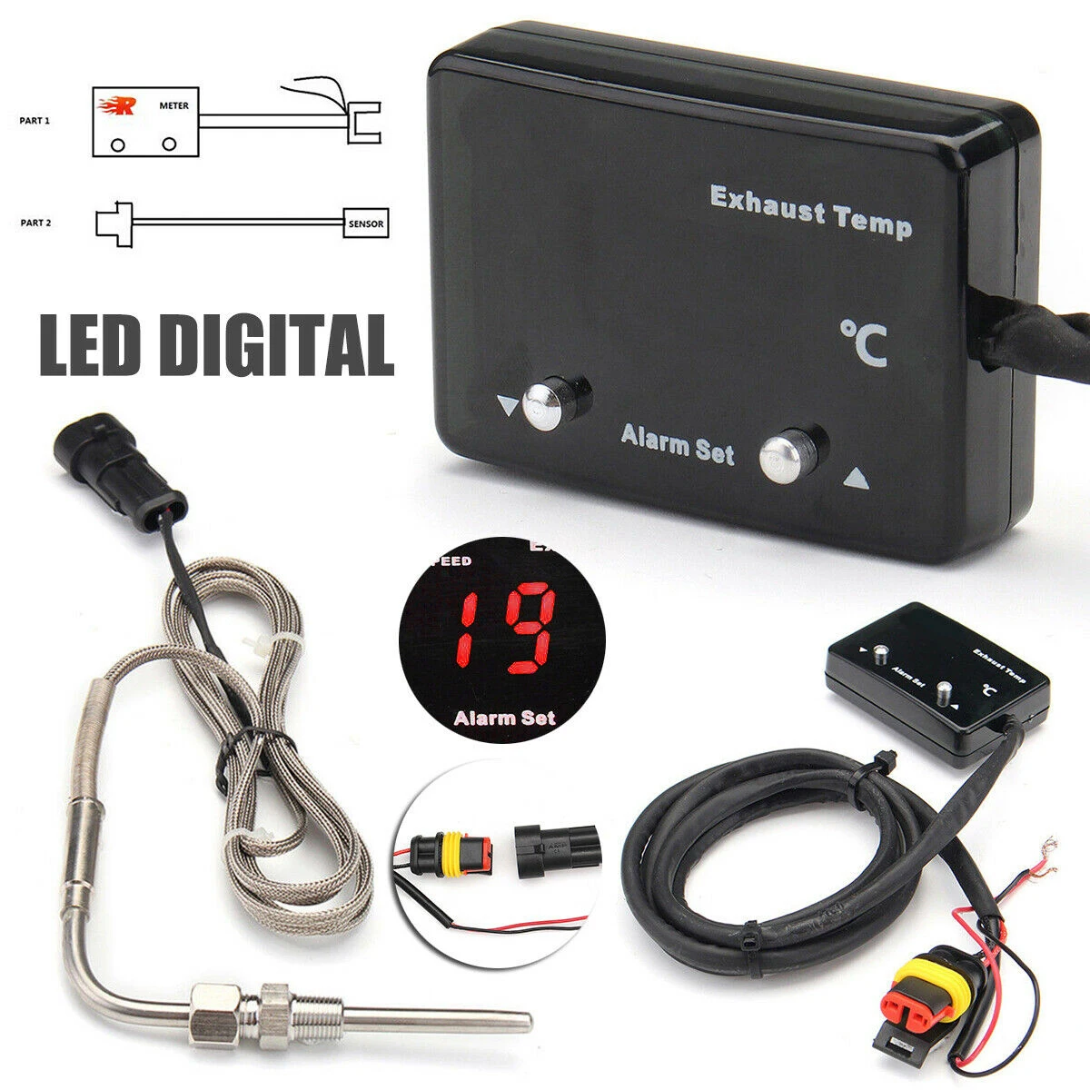 

Sensor Exhaust Gauge Boost Gas Replacement Motorcycles Auto EGT EXT Digital Car Turbo Temperature Parts Durable