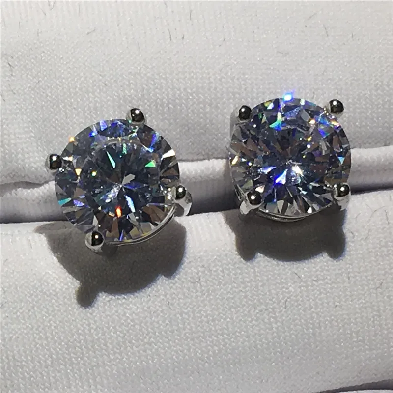 Модные теннисные серьги 9 мм AAAAA Циркон cz серебро 925 пробы обручальные свадебные серьги-гвоздики для женщин и мужчин ювелирные изделия