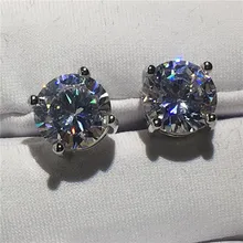 Модные теннисные серьги 9 мм AAAAA Циркон cz серебро 925 пробы обручальные свадебные серьги-гвоздики для женщин и мужчин ювелирные изделия