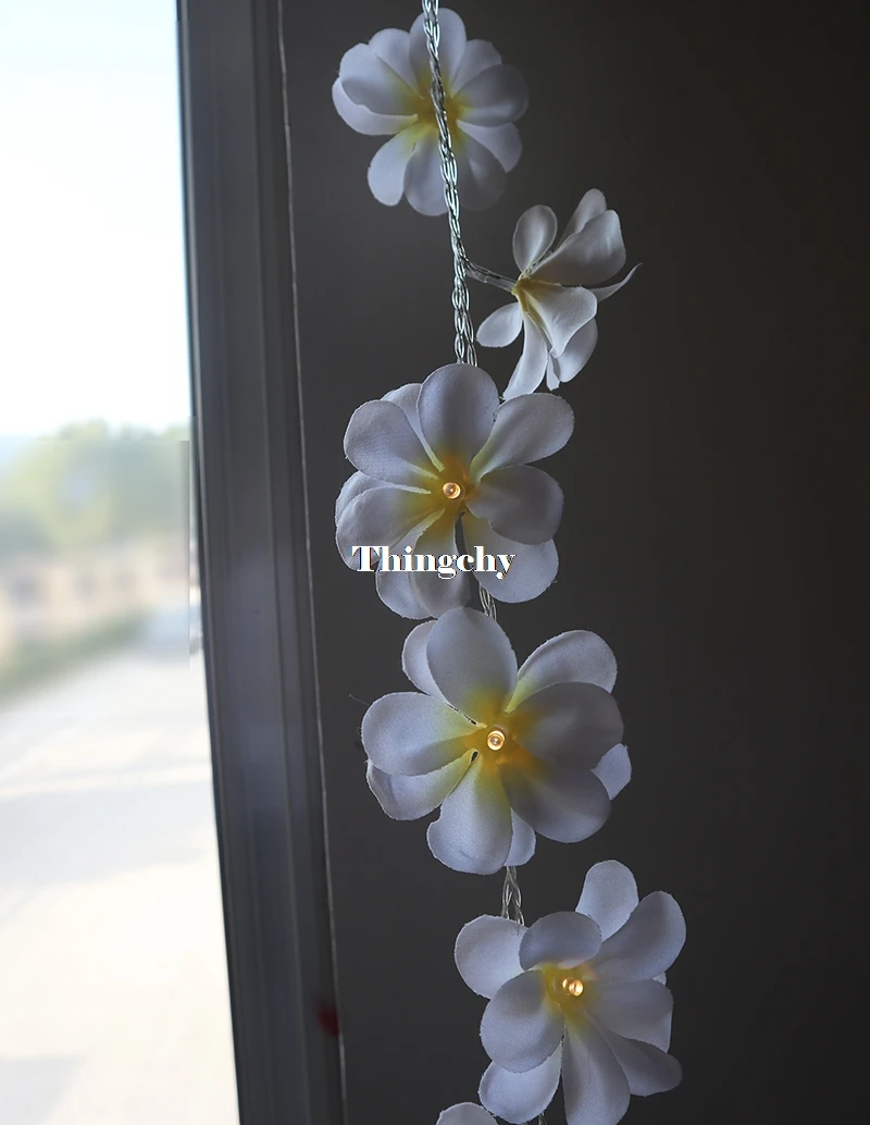 Креативный светодиодный фонарь frangipani на батарейках, цветочное праздничное освещение, вечерние гирлянды, украшение для спальни, домашний декор