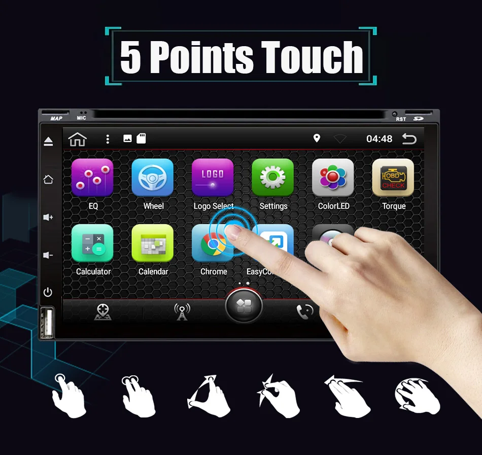 Excellent Eunavi Octa Core 2 din android 9.0 car dvd multimedia player universal 2din GPS Navi audio stereo radio headunit IPS Screen wifi 4