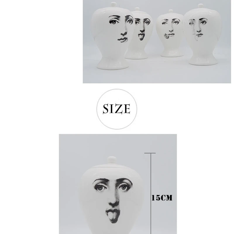 Креативная керамическая банка для хранения Fornasetti кухонный пищевой контейнер банка для конфет Маленькая ваза для гостиной настольные декоративные аксессуары