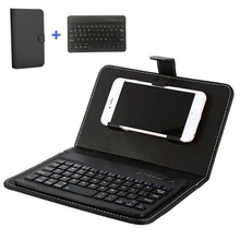 Portable PU Leather Mini Wireless Bluetooth Keyboard + Case For Tablet Laptop Smartphone for iPhone 6 7 Protective Mobile Phone Portable PU Leather Mini Wireless Bluetooth Keyboard + Case For Tablet Laptop Smartphone for iPhone 6 7 Protective Mobile Phone