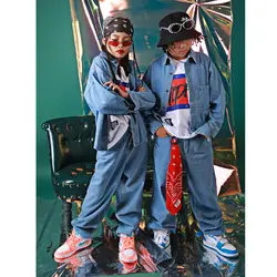 Девушки джаз танцевальные костюмы жилет и юбка наряд костюм Джаз детей бального танца Конкурс платья Хип-хоп CostumesDQS1519