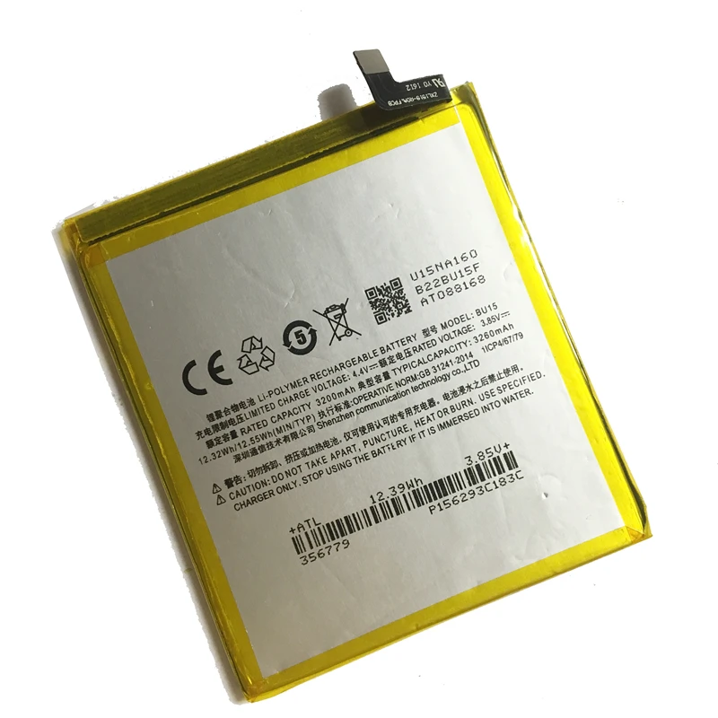 

YKaiserin 3260mAh Cell Phone Replacement Battery BU15 For Meizu Meizy Meilan U20 Li-ion Polymer Batteries