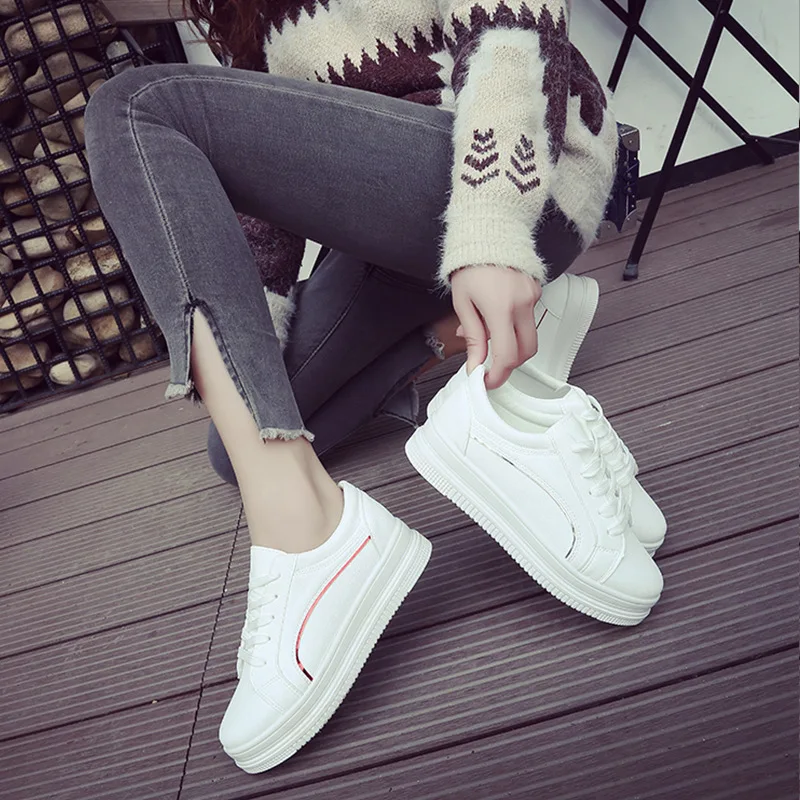 

Msfair 2019 Women Skateboarding Shoes White Ladies Sneakers Sport Shoes For Female Brand Athletic Walking