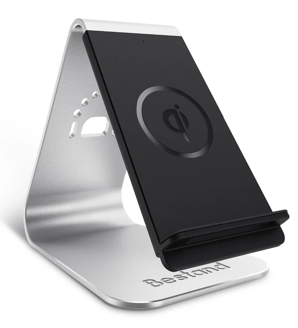 powstro Fast Wireless Charger 2-coil Charging Stand Holder for all Qi-enabled Devices