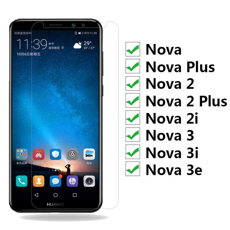 Закаленное стекло для huawei Nova 3 3i 3e 2i 2 Plus I E Защитная стеклянная Защитная пленка для Honor Nova3 Nova2 I3 I2 2plus E3 Nova3i