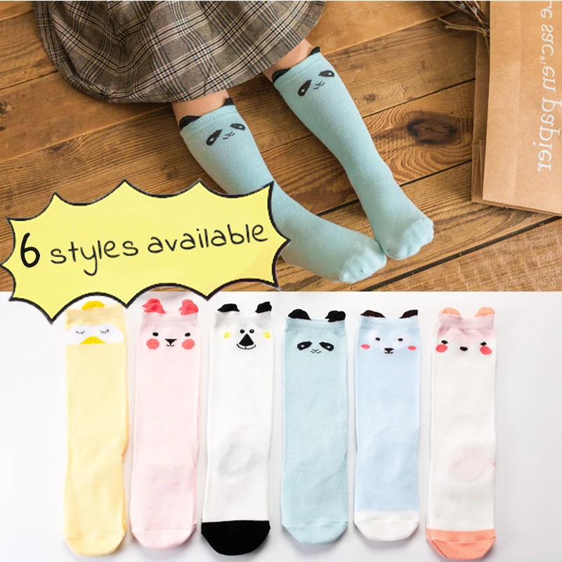 

Lovely Girls Baby Socks Toddler Knee Socks for Newborns Soft Cotton Cute Cartoon Leg Warmer Children Socks 0-5Y