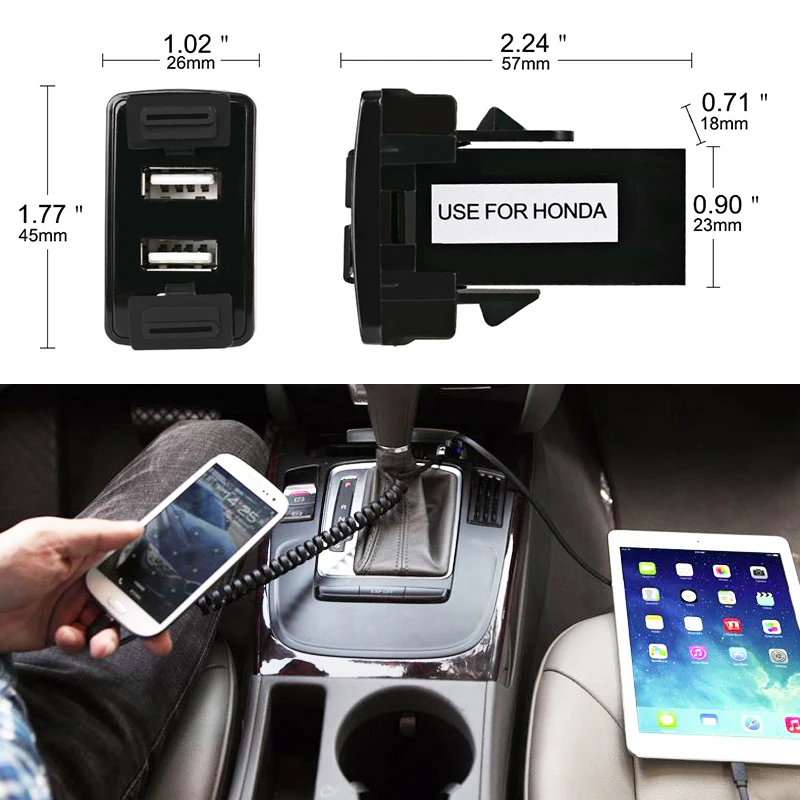 Urbanroad USB адаптер для Mitsubishi автомобильное зарядное устройство с двумя разъемами