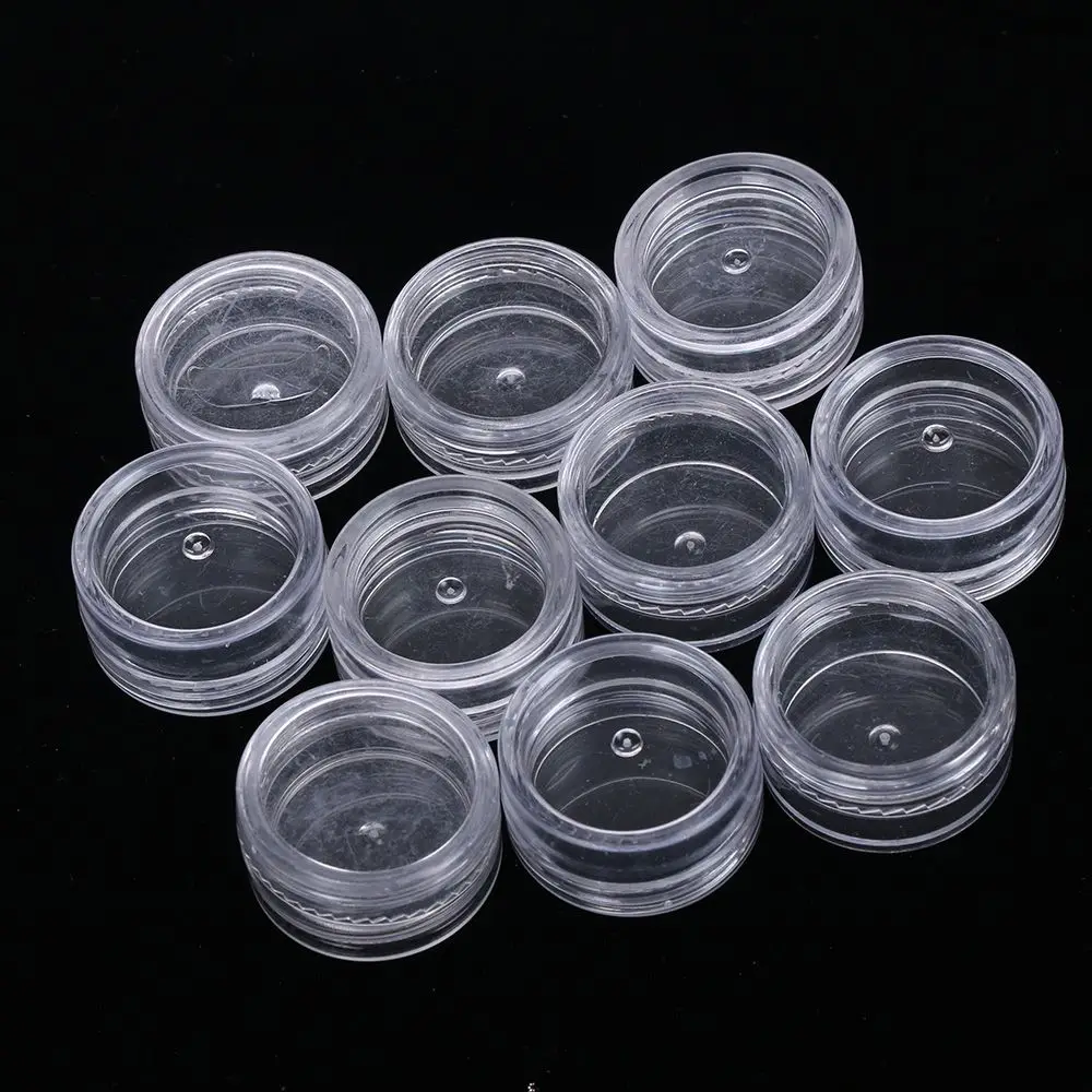 

5Pcs 3ml White Translucent Mini Plastic Cosmetic Empty Eyeshadow Makeup Case Face Cream Lip Balm Container Refillable Bottles