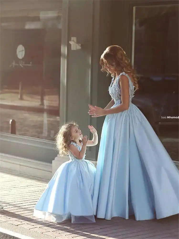 mom and daughter party wear dress