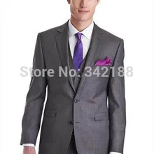 Изготовленные на заказ серые смокинги для жениха с двумя кнопками, лучший мужской смокинг с отворотом, мужские свадебные костюмы, Жених(куртка+ брюки+ галстук+ жилет), мы
