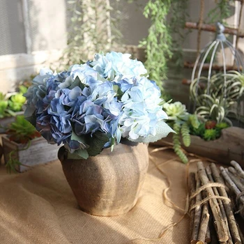 

10 Pcs Artificial Flowers Peony Bouquet for Wedding Decoration Fake Flowers for Home Decoration Silk Hydrangeas Cheap Flower