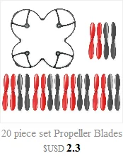 20 шт. Набор лопастей пропеллера с винтовой защитной крышкой для HUBSAN X4 H107 H107C H107D Квадрокоптер Радиоуправляемый Дрон аксессуары