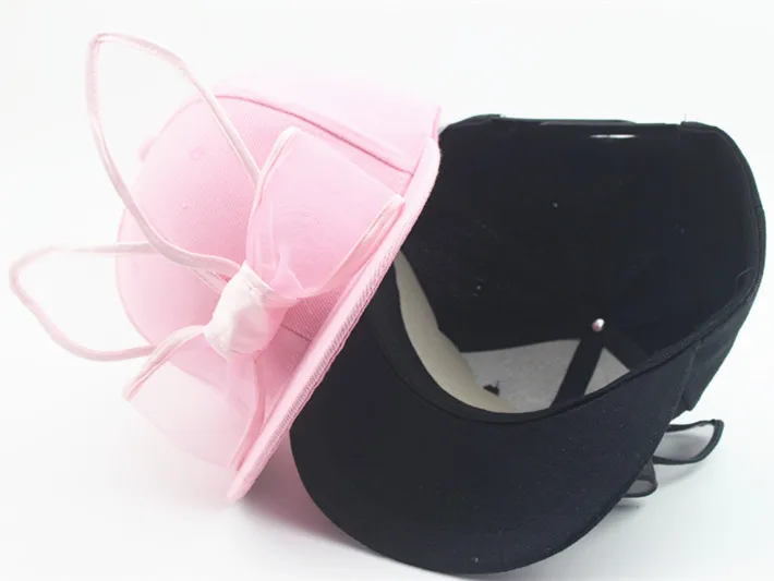 С милым бантом Кролик уха детей Бейсбол шапки Однотонная одежда Бейсбол шляпа для детей девочек открытый солнцезащитный крем удобные шапки